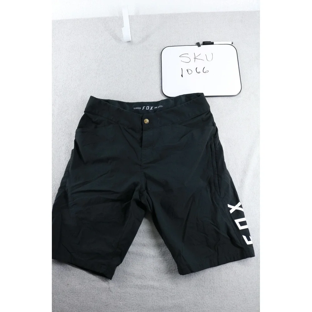 Fox Racing Ranger Shorts Mens 34 Black Mountain Bike MTB Cycling Logo 1066